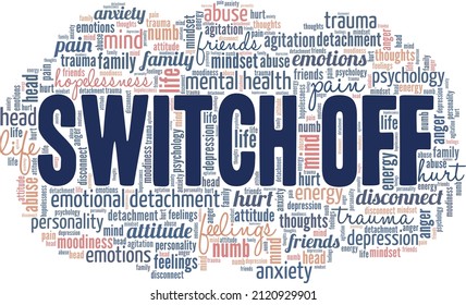 Switch Off conceptual vector illustration word cloud isolated on white background.