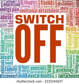 Switch Off conceptual vector illustration word cloud isolated on white background.