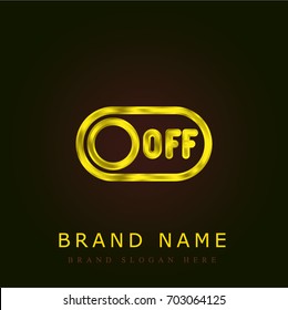 Switch off golden metallic logo