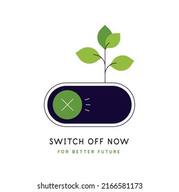 Apártate ahora por un futuro mejor. Estilo de vida ecológico. Concepto de consumo consciente. Archivo vector.