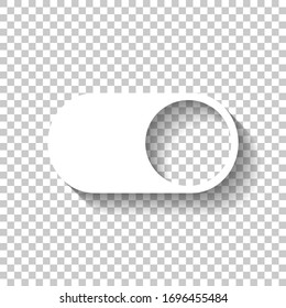switch on, app slider. White icon with shadow on transparent background