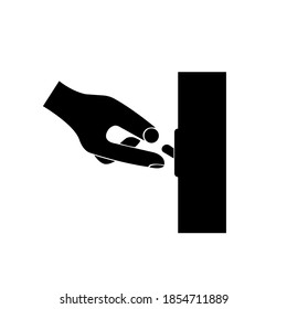 Switch ON Black Icon,Vector Illustration, Isolated On White Background Label. EPS10
