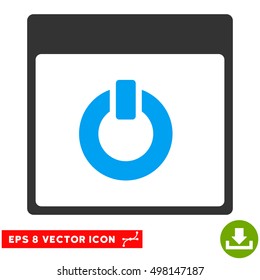 Switch on Calendar Page icon. Vector EPS illustration style is flat iconic bicolor symbol, blue and gray colors.