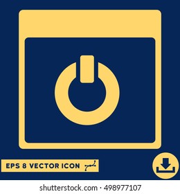 Switch on Calendar Page icon. Vector EPS illustration style is flat iconic symbol, yellow color.