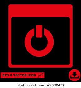 Switch on Calendar Page icon. Vector EPS illustration style is flat iconic symbol, red color.