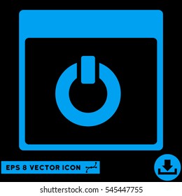 Switch on Calendar Page icon. Vector EPS illustration style is flat iconic symbol, blue color.