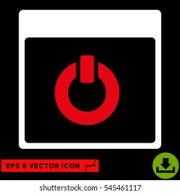 Switch on Calendar Page icon. Vector EPS illustration style is flat iconic bicolor symbol, red and white colors.