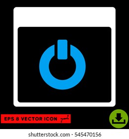 Switch on Calendar Page icon. Vector EPS illustration style is flat iconic bicolor symbol, blue and white colors.