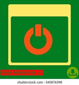 Switch on Calendar Page icon. Vector EPS illustration style is flat iconic bicolor symbol, orange and yellow colors.