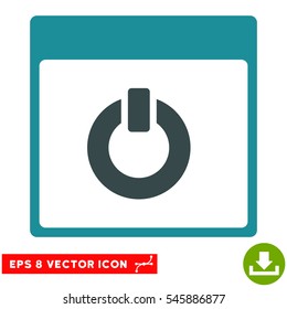 Switch on Calendar Page icon. Vector EPS illustration style is flat iconic bicolor symbol, soft blue colors.
