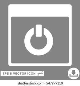 Switch on Calendar Page icon. Vector EPS illustration style is flat iconic symbol, white color.