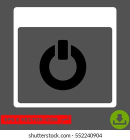 Switch on Calendar Page icon. Vector EPS illustration style is flat iconic bicolor symbol, black and white colors.