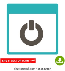 Switch on Calendar Page icon. Vector EPS illustration style is flat iconic bicolor symbol, grey and cyan colors.