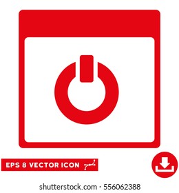Switch on Calendar Page icon. Vector EPS illustration style is flat iconic symbol, red color.