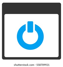 Switch On Calendar Page vector toolbar icon. Style is bicolor flat icon symbol, blue and gray colors, white background.
