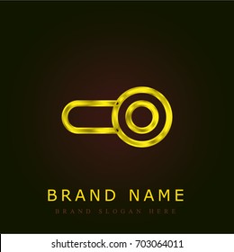 Switch on golden metallic logo