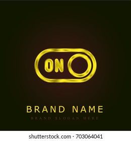 Switch on golden metallic logo