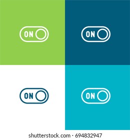 Switch on green and blue material color minimal icon or logo design