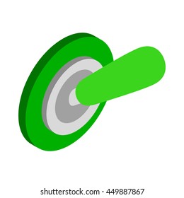Switch on icon in isometric 3d style isolated on white background. Control symbol