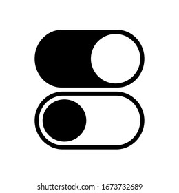 switch on or off, app slider. Black icon on white background