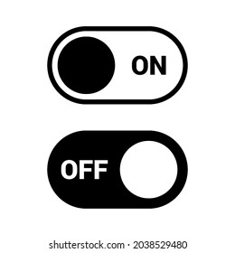 Encienda y apague el alternador en blanco y negro. Activar y desactivar Conmutar Botones Diseño gráfico para uso web o interfaz de aplicación móvil. Elementos gráficos de interfaz plana sobre fondo blanco