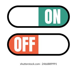 Switch on and off button isolated concept. Vector flat graphic design illustration