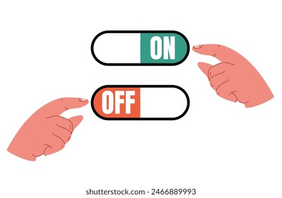 Switch on and off button isolated concept. Vector flat graphic design illustration