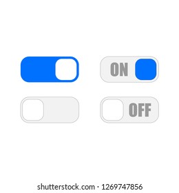 Switch on and off button toggle slider , vector illustration