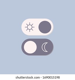 Schalten Sie ein oder aus. Sonne und Mond Symbol. Flaches Design. Vektorillustration. 