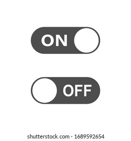 Switch on or off. Toggle to enable or disable. Switcher on device to control mode. Sliding element. Dark and day mode. Vector EPS 10.