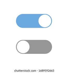 Switch on or off. Toggle to enable or disable. Switcher on device to control mode. Sliding element. Dark and day mode. Vector EPS 10.