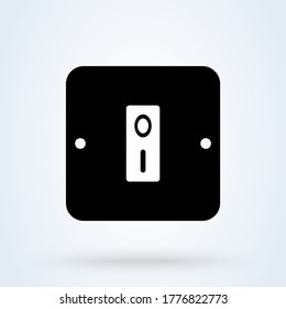 Switch on or off. Toggle to enable or disable. Switcher on device to control mode. switch single icon. vector symbol stock illustration web.