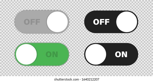 Switch ON and OFF toggle vector isolated elements. Technology concept. Round button. EPS 10