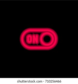 Switch on red glowing neon ui ux icon. Glowing sign logo vector