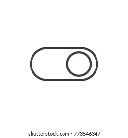 Switch on toggle button line icon, outline vector sign, linear style pictogram isolated on white. Symbol, logo illustration. Editable stroke