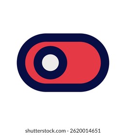 Switch On Vector for Device Start and Feature Activation. Power control icon for tech interfaces. Filled Line Icon