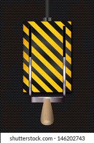 Switch on-off on rusty metal background. Vector illustration