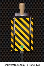 Switch on-off on rusty metal background. Vector illustration
