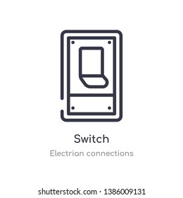 switch outline icon. isolated line vector illustration from electrian connections collection. editable thin stroke switch icon on white background
