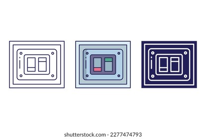Switch outline and solid vector icon