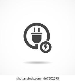 Switch plug and cable icon vector illustration