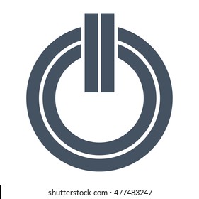 Switch power on sign vector icon isolated