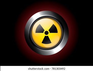 Switch radioactive button on Black background, Attracting attention, Idea for,graphic,web design and presentation, EPS10.