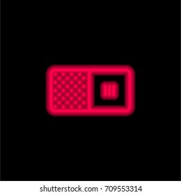 Switch red glowing neon ui ux icon. Glowing sign logo vector