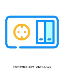 switch socket color icon vector. switch socket sign. isolated symbol illustration