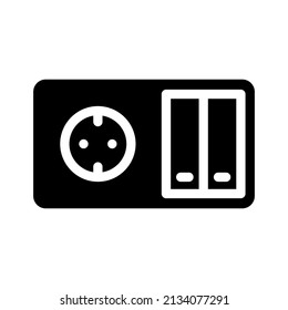 switch socket glyph icon vector. switch socket sign. isolated contour symbol black illustration