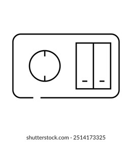 switch socket line icon vector. switch socket sign. isolated contour symbol black illustration