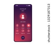 Switch speaker smartphone interface vector template. Mobile app page blue gradient design layout. Incoming call, voicemail screen. Flat UI for application. Mute, keypad buttons. Phone display