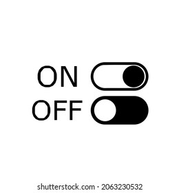 switch symbol on off.black and white stripes.Isolated vector illustration on a white background.