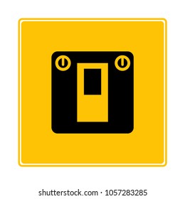 switch symbol in yellow background
